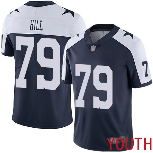 Youth Dallas Cowboys Limited Navy Blue Trysten Hill Alternate #79 Vapor Untouchable Throwback NFL Jersey->youth nfl jersey->Youth Jersey